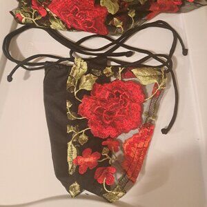 Tie waist cover-up with string bikini 2 piece (new/no tags)